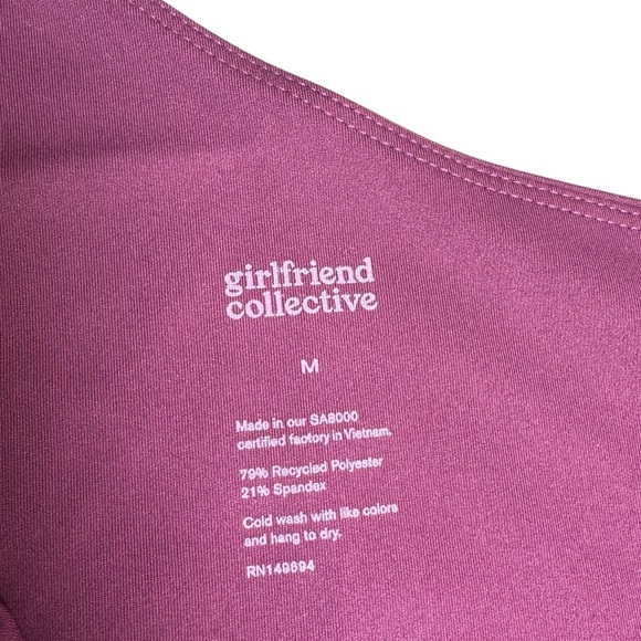 NWT Girlfriend Collective Bianca One Shoulder Bra, Plum, Size M - Picture 6 of 7
